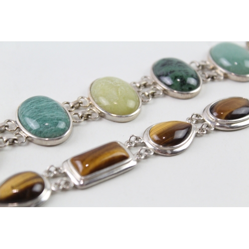 313 - Sterling Silver Gemstone Bracelets Inc. Whitney Kelly x 2 92g