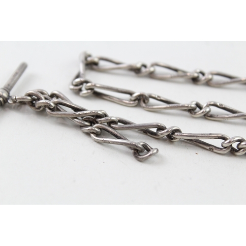 314 - Antique Sterling Silver Watch Chain w/ Figaro Link 31g