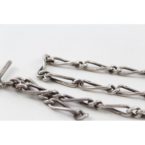 314 - Antique Sterling Silver Watch Chain w/ Figaro Link 31g