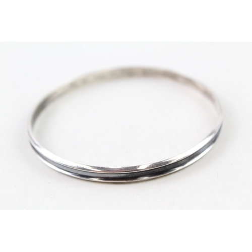 322 - Hans Hansen Denmark Sterling Silver Concave Bangle 15g