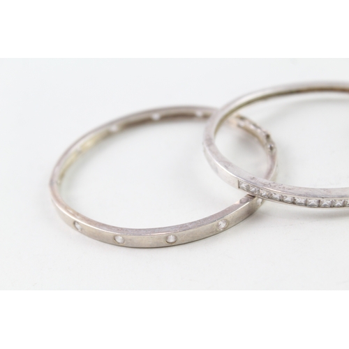 334 - Collection of Sterling Silver Cubic Zirconia Bangles inc. Channel Set x 3 41g