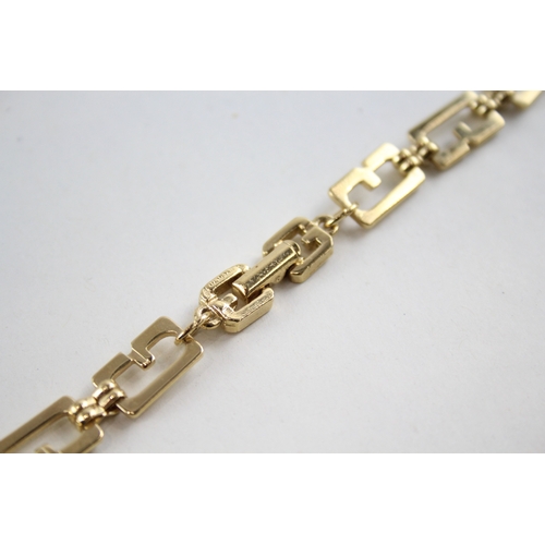 336 - Givenchy Gold Tone Logo Link Chain Necklace 22g