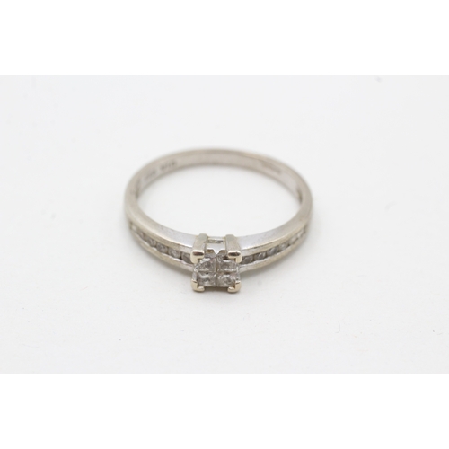 80 - 9ct gold diamond ring (2.2g) Size O 1/2