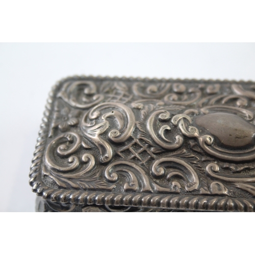 349 - Antique Victorian 1898 Birmingham Sterling Silver Jewellery / Trinket Box (108g)