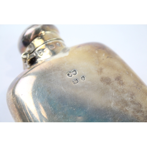 352 - Antique Victorian 1892 Birmingham Sterling Silver Gents Plain Hip Flask (92g)