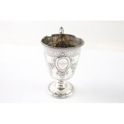 361 - Antique Victorian 1864 Sheffield Sterling Silver Ornate Christening Cup (133g)