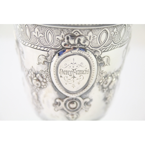 361 - Antique Victorian 1864 Sheffield Sterling Silver Ornate Christening Cup (133g)