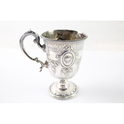 361 - Antique Victorian 1864 Sheffield Sterling Silver Ornate Christening Cup (133g)