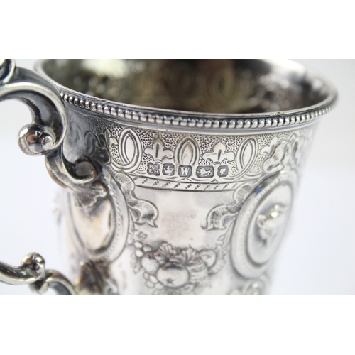 361 - Antique Victorian 1864 Sheffield Sterling Silver Ornate Christening Cup (133g)