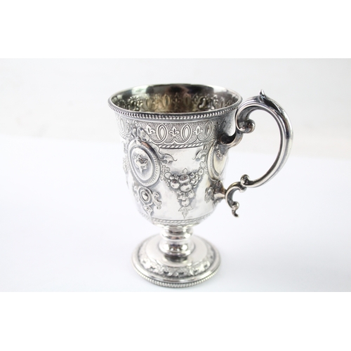 361 - Antique Victorian 1864 Sheffield Sterling Silver Ornate Christening Cup (133g)