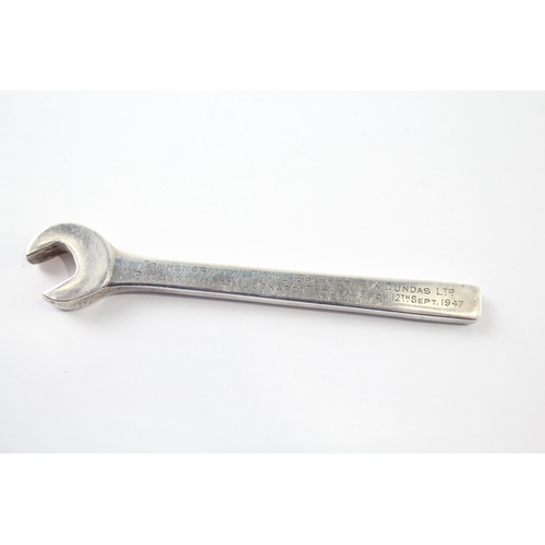 366 - Vintage 1947 London Sterling Silver Novelty Commemorative Spanner (46g)