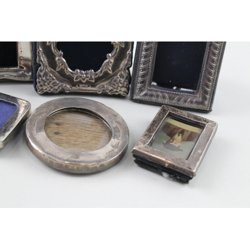 376 - 5 x Antique / Vintage .925 Sterling Silver Small Photograph Frames (208g)