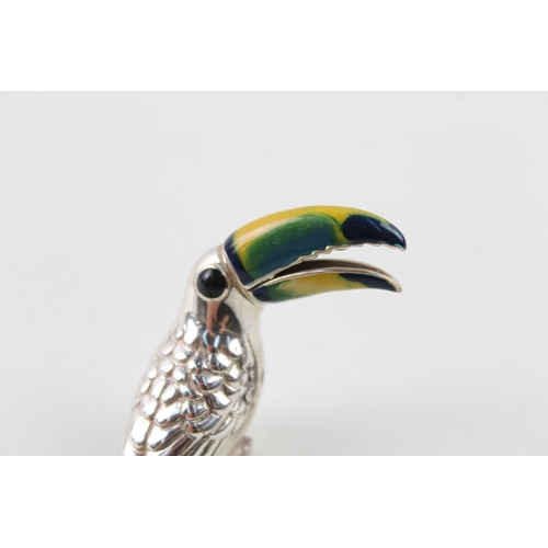 378 - Vintage 1995 Sheffield Sterling Silver Novelty Toucan Enamel Ornament (29g)