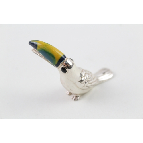 378 - Vintage 1995 Sheffield Sterling Silver Novelty Toucan Enamel Ornament (29g)