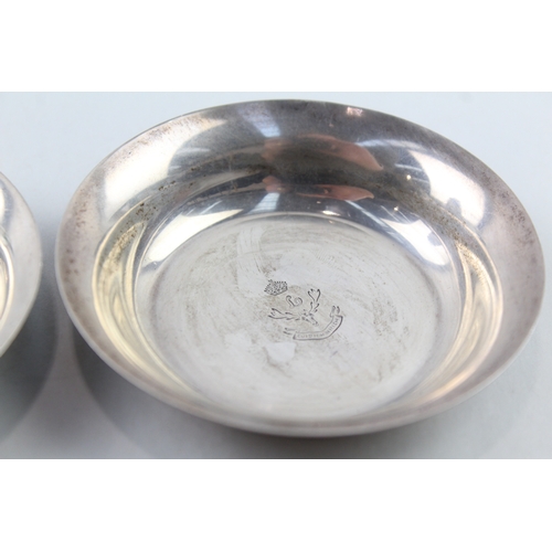 379 - Pair of Vintage 1965 Edinburgh Sterling Silver Hamilton & Inches Pin Dishes 76g