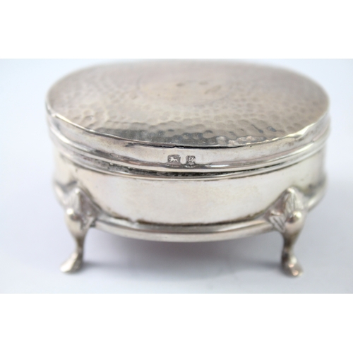 382 - Antique ARTS & CRAFTS 1901 Birmingham Sterling Silver Oval Jewellery Box (40g)