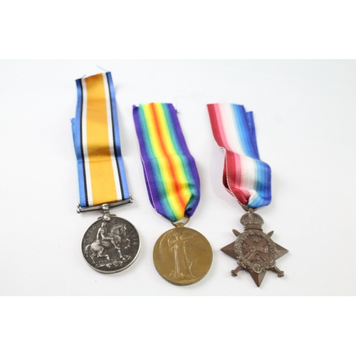 390 - WW1 1914 Mons Star Medal Trio 11013 Pte L. Price KRRC x 3