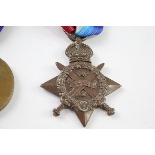 390 - WW1 1914 Mons Star Medal Trio 11013 Pte L. Price KRRC x 3