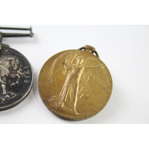 392 - WW1 Medal Pair 203738 Pte D. Collins HLI x 2