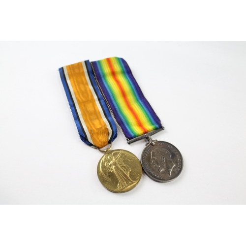 394 - Mounted WW1 Medal Pair 1144 Pte W. J Hamilton DLI