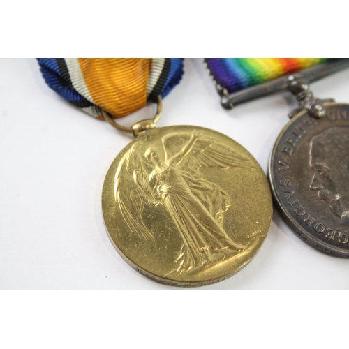 394 - Mounted WW1 Medal Pair 1144 Pte W. J Hamilton DLI