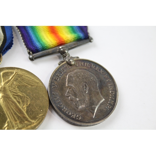 394 - Mounted WW1 Medal Pair 1144 Pte W. J Hamilton DLI