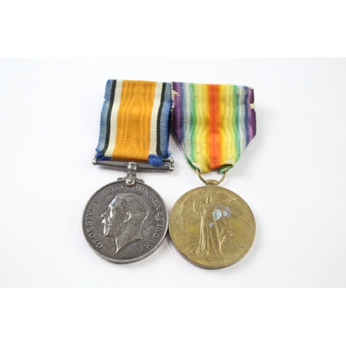 398 - Mounted WW1 Medal Pair 54071 Pte H. H. Ell MGC