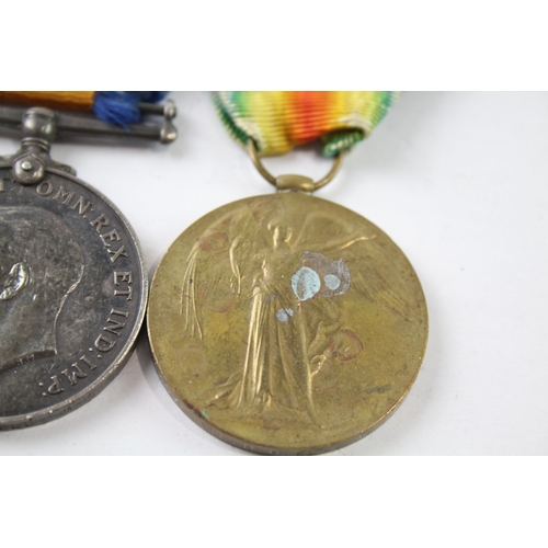 398 - Mounted WW1 Medal Pair 54071 Pte H. H. Ell MGC