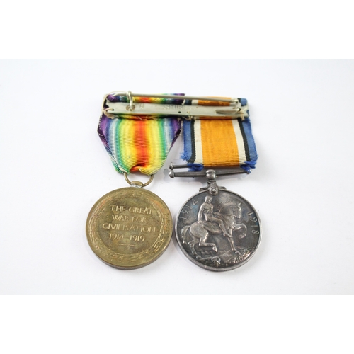 398 - Mounted WW1 Medal Pair 54071 Pte H. H. Ell MGC