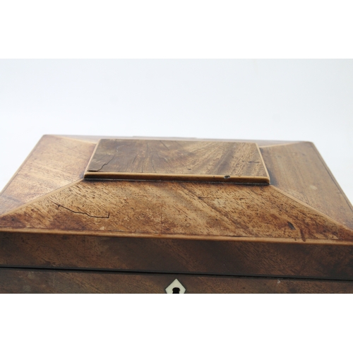 407 - Antique Wooden Tea Caddy