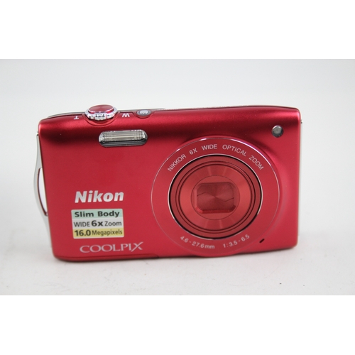 435 - Nikon Coolpix S3200 Digital Compact Camera Working w/ Nikkor 6x Wide Zoom Lens