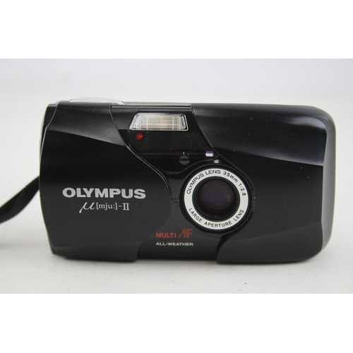 436 - Olympus MJU-II Compact Film Camera Point & Shoot Working w/ 35mm F/3.5 Lens