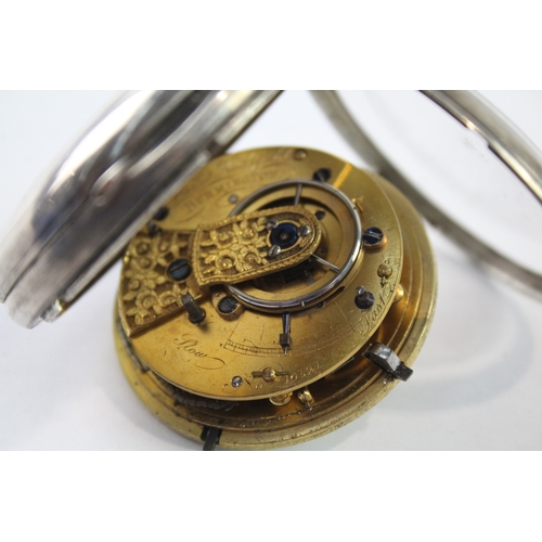 447 - Vintage 925 Silver Verge Fusee Pocket Watch Key-Wind SPARES & REPAIRS