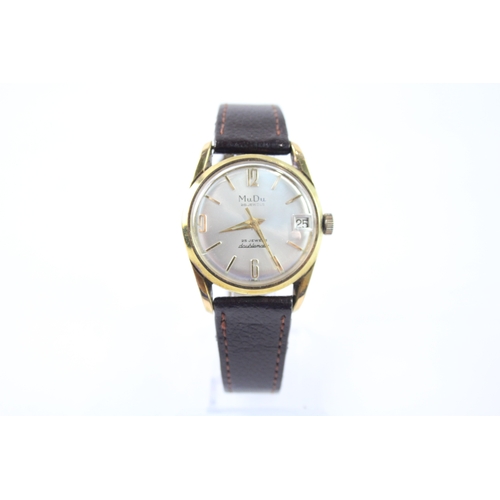 457 - Vintage MuDu Doublematic Gold Tone Watch Automatic WATCH RUNS