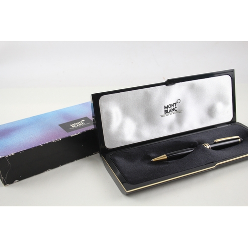 470 - Montblanc Meisterstuck Black Lacquer & Gold Plate Ballpoint Pen / Biro WRITING