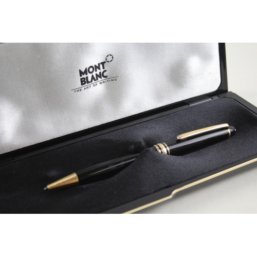 470 - Montblanc Meisterstuck Black Lacquer & Gold Plate Ballpoint Pen / Biro WRITING