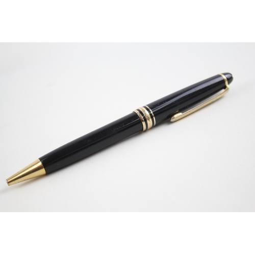 470 - Montblanc Meisterstuck Black Lacquer & Gold Plate Ballpoint Pen / Biro WRITING