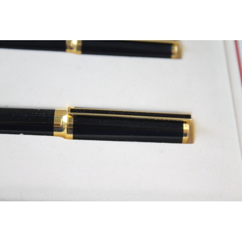 475 - Vintage S.T DUPONT Classique Black Lacquer Fountain Pen Set w/ 18ct Gold Nib Etc