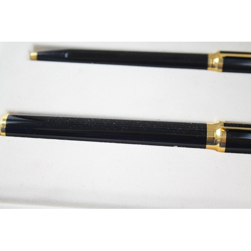 475 - Vintage S.T DUPONT Classique Black Lacquer Fountain Pen Set w/ 18ct Gold Nib Etc