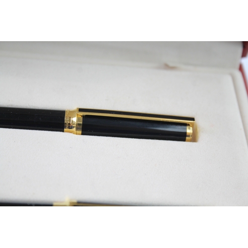 475 - Vintage S.T DUPONT Classique Black Lacquer Fountain Pen Set w/ 18ct Gold Nib Etc