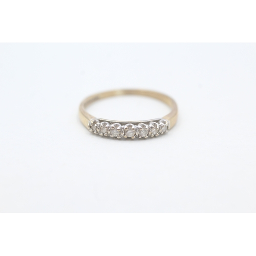 228 - 9ct gold diamond half eternity ring (1.5g)