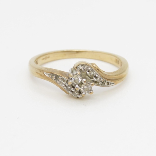 76 - 9ct gold diamond dress ring (2g) Size N