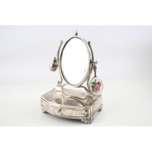 365 - Edwardian 1902 London Sterling Silver Vanity Dressing Table Mirror Box (502g)