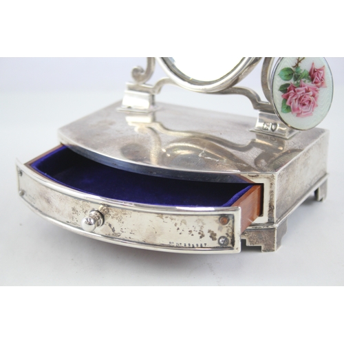 365 - Edwardian 1902 London Sterling Silver Vanity Dressing Table Mirror Box (502g)