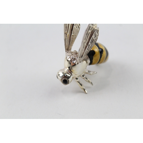 368 - 2001 Sheffield Sterling Silver & Enamel Novelty Wasp Ornament (19g)