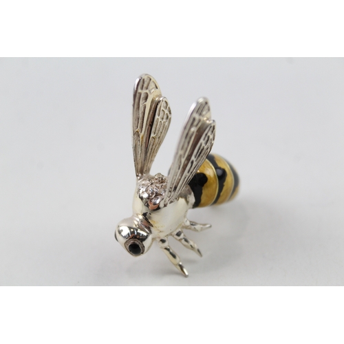 368 - 2001 Sheffield Sterling Silver & Enamel Novelty Wasp Ornament (19g)