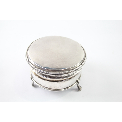 375 - Vintage 1926 Birmingham Sterling Silver Circular Jewellery / Trinket Box (134g)