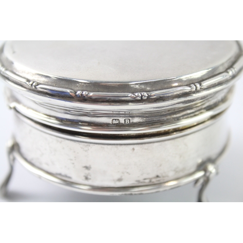 375 - Vintage 1926 Birmingham Sterling Silver Circular Jewellery / Trinket Box (134g)