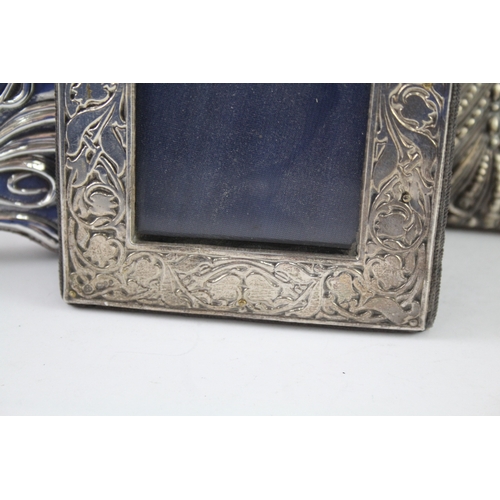 386 - 3 x Antique / Vintage Hallmarked .925 Sterling Silver Photograph Frames (582g)