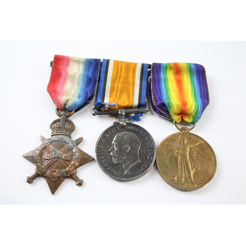 392 - WW1 1914-15 Star Medal Trio 10447 Pte R. Blears Lancs Fus x 3